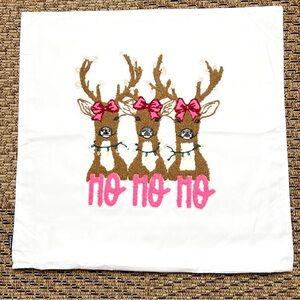 18x18 Reindeer “Ho Ho Ho” Pillow Cover